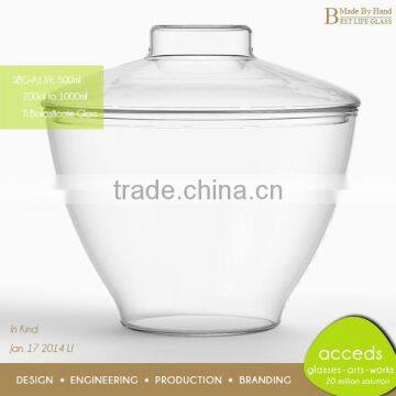 Clear Fancy Glass Candy Canister With Glass Lid photo-3