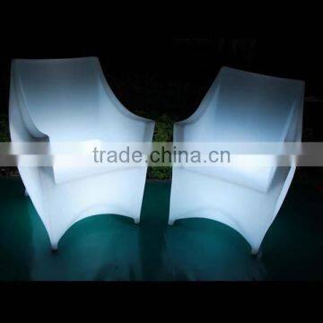 factory direct sale Plastic Furniture Illuminated LED Single Sofa chairs with Remote Control