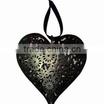 Metal heart shape decoration, Heart shape metal Christmas decorations, metal hanging heart decoration, 2013 Christmas decoration