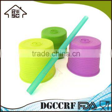 NBRSC Stretch Universal Silicone Water Bottle Cup Cover Silicone Lid Straw Topper Set of 5 photo-2