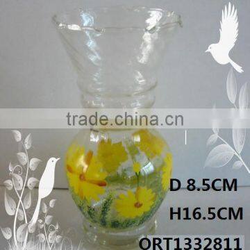 Decal printing glass vase, color glass vase Vase