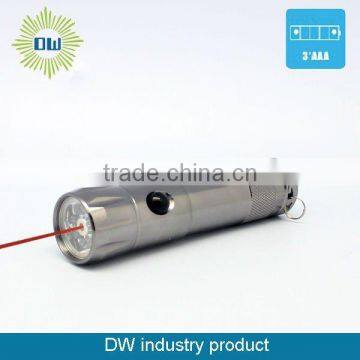 mini high quality 8LED+1 red laser flashlight