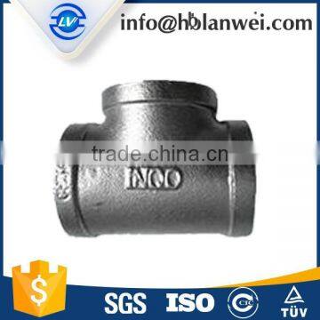 Hebei Lanwei tee pipe fitting 3-1/2" tee Malleable Iron Pipe Fittings