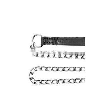 Durable Dog Choke Chain Pet Leash With Leather Leash,High Quality Dog Leash Choke Chain And Metal Chain Pet Leash photo-5