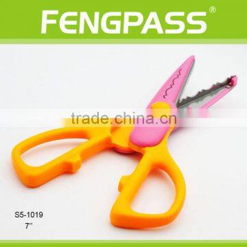 S5-1019 7 Inch 2Cr13 Stainless Steel Blade With Colorful Plastic Handle Art Scissors photo-3