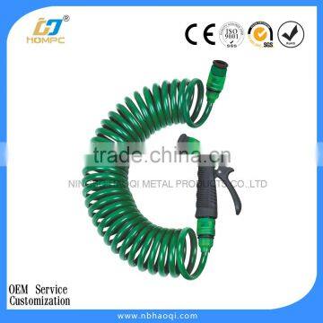 Garden watering coiled flex hose