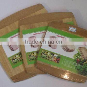 Rubber Wood Cutting Board With 2-tone photo-2