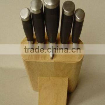 Regular 5- Slots Rubber Wood Knife Block, Stand, Holder photo-4