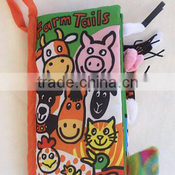 New born Baby Infant Developmental Soft Animal cloth book Farm Tails Cloth book