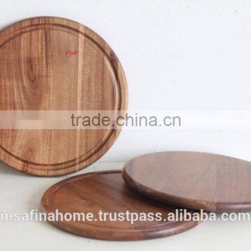 Set of 3 round acacia wooden cutting boards