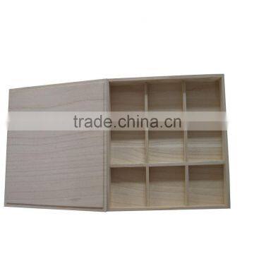 wooden tea box with 9 compartments