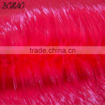 Smooth Pretty Thick Garment Red Artificial Fur Fabric