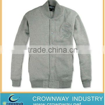 Man's champion full zip hoodie with affixed cloth embroidery