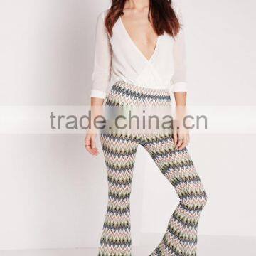 Bangkok Style Lady Wave Effect Skinny Flare Pants OEM Service photo-3