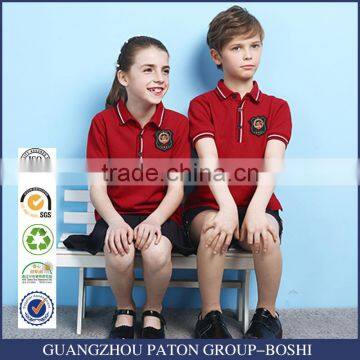 Custom Unisex Summer Red Color Polo School Uniform Shirt
