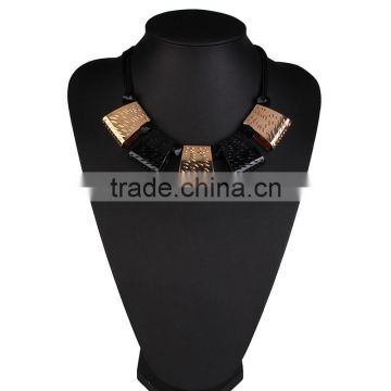 Vintage square alloy pendant simple necklace jewelry