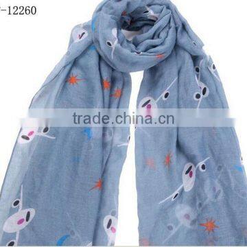 Fashion popular chiffon polyester print plane hot scarf