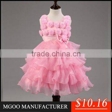 MGOO 2016 New Year Chirstmas Girl Dress New Style Ball Gown Flowers Girl Tulle Layers 4 Years Old Dress MGT028-2