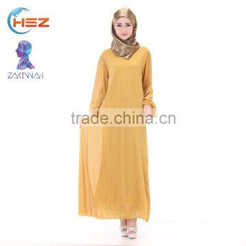 Zakiyyah 690 Muslim Plus Size Long Dress With Belt Silk Route Abaya in Solid Color Women Clothing in Malaysia photo-6
