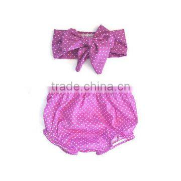 Soft Children Clothing Wholesale Cotton Baby Diaper Cover Bloomers Baby Girl Gingham Underwear With Baby Headband photo-5