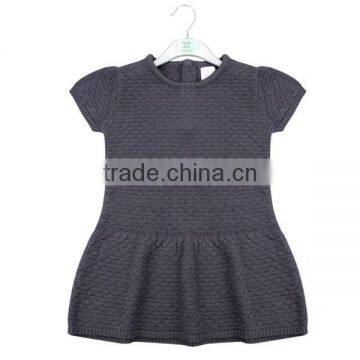 Baby simple designs knitwear clothing short sleeve baby knitting dress