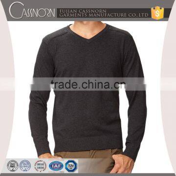 Autumn Cotton V-neck Pullover Men Sweater Hand Made Designs photo-2