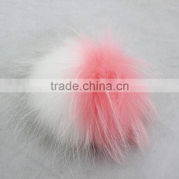 Myfur Customized Bi-color Dyed Raccoon Fur Bobble For Hat Accessory Pom Poms photo-2