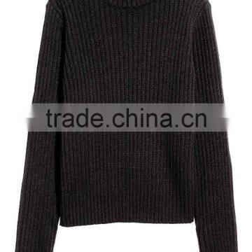 Slim Fitted Tightly Knitted Blank Design Medium High Neck Women Knitwear photo-5