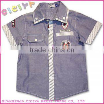 Handsome boys short sleeve design casual shirt for small boys custom wholesale