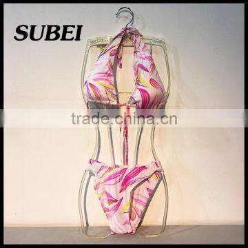 Lace Halter Swimsuit Sexy Split Swimsuit Thong Bikini Beach photo-4