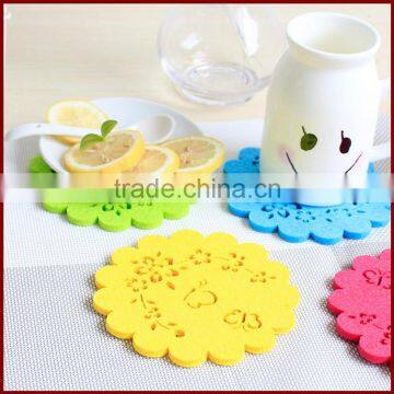 2017 Alibaba Wholesale Laser Cutting Felt Coaster ,felt cup mat for promotion