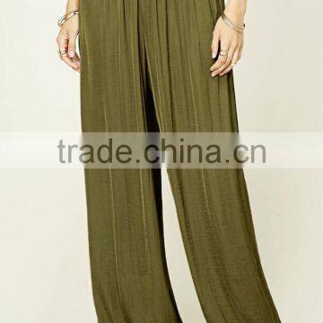 2017 China Spring Hot Selling Brand Quality Womens Wide Leg Crepe Chino Pants photo-5