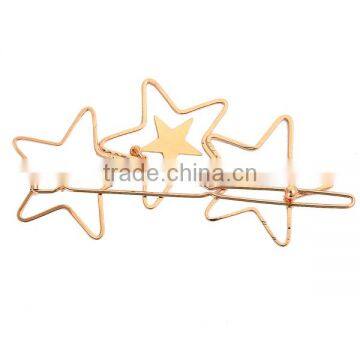 Hair Clips Findings Pentagram Star Gold Plated photo-3