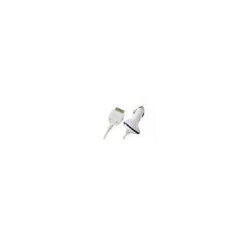 White USB Car Phone Charger , Coil Cord Car Charger For Iphone 4