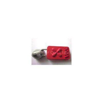 8# Nylon Auto Lock Zipper Slider With Red Puller , Various Finishes