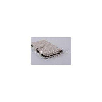 White PU + PC Leopard Iphone Leather Case / Iphone 5s Protective Case
