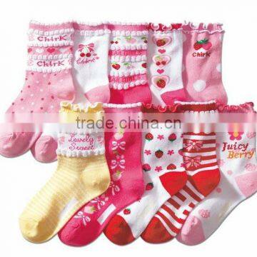 100% cotton Ruffle Princess kids socks