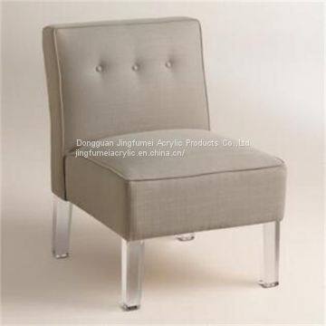 Modern Velvet Upholstered Chair With Acrylic Legs European Style Sofa