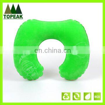 Inflatable Travel Pillow velvet PVC U-shape inflatable neck pillow