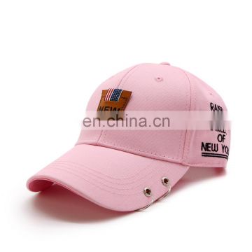 Iron ring baseball cap snapback hat spring Summer cotton cap hip hop fitted cap cheap hats for men women summer cap