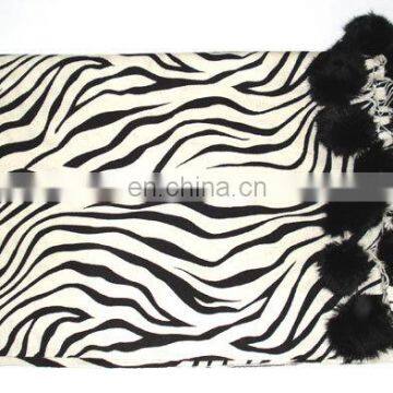 Paiseley Design Shawls With Fur Balls photo-5