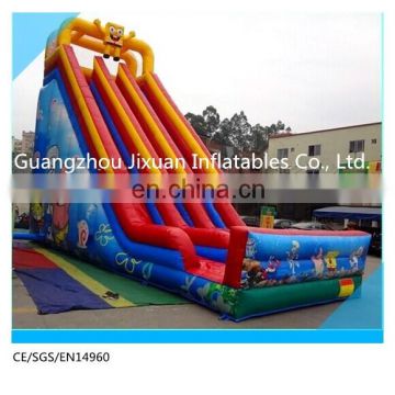 giant adult inflatable double lane slip slide/inflatable stair slide toys