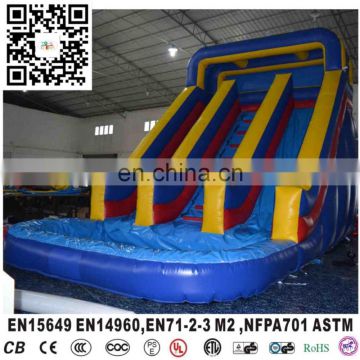 Good quality PVC giant inflatable dry slide with pool for adults