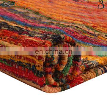 Wholesale Recycled Chindi Carpet Floor Area Rag Rug Indian Home Decor Cotton Mat Hand Woven 5'x3' Runner Mat photo-3