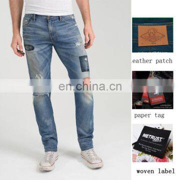 men skinny stretch distressed used denim pants oem & odm manufacturer