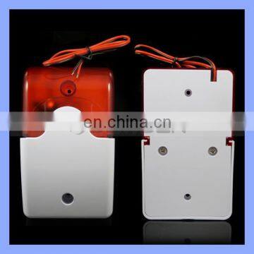 12V Mini Indoor Wired Siren With Red light Flash Sound Home Security Alarm Strobe System 110dB