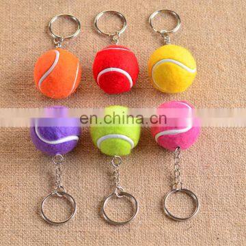 custom sport key holder tennis ball keyring key chain colorful 3d mini tennis ball key chain