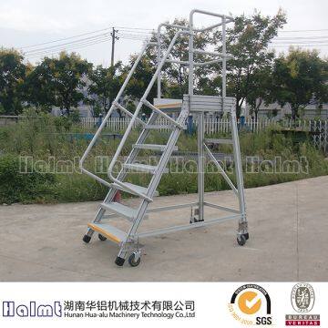 Portable Warehouse Aluminum Ladder with Platform