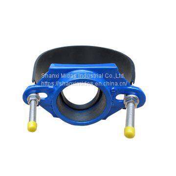 saddle tap with stainless steel belt for ductile iron pipe