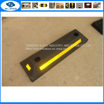 Durable Rubber Car Parking yellow rubber Wheel Stopper Black Rubber parking wheel stopper